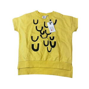 Beau Loves Shirt Yellow Upsidedown Short Sleeve Cotton Size 4-5T NWT